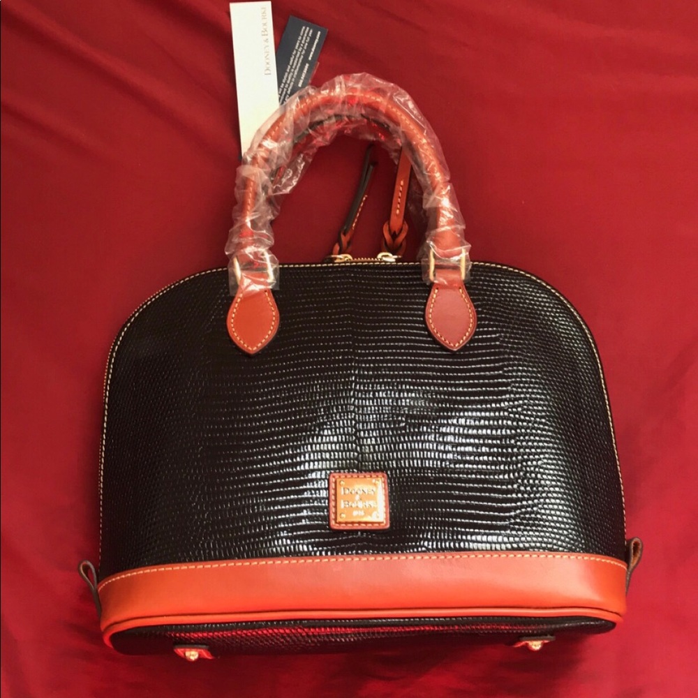 D&B Embossed Lizard Zip Zip Satchel